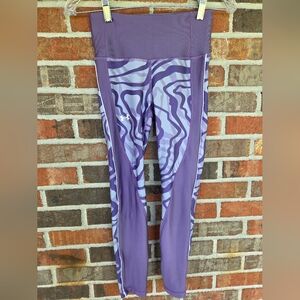 Under Armour Purple and Gray Patterned Compression Heatgear Leggings XS